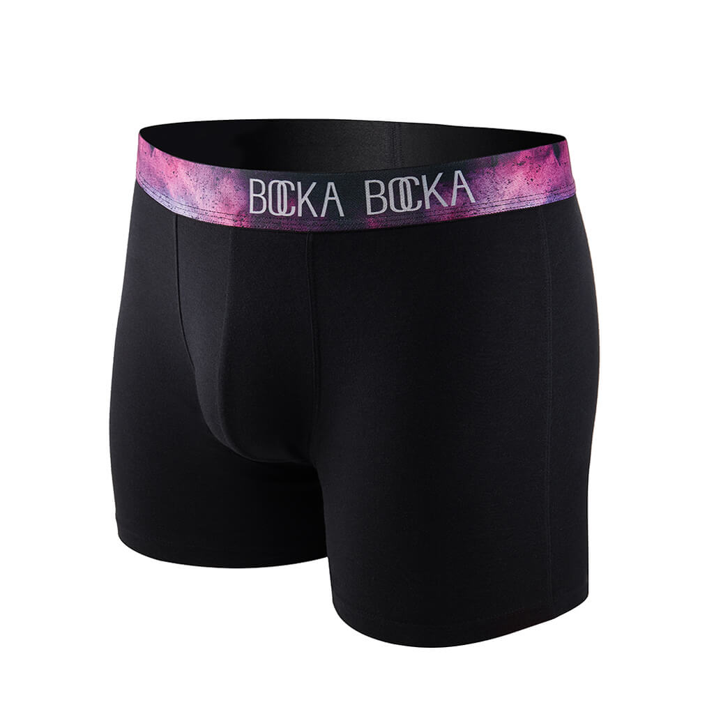 The Bocka Bocka Galassia Midnight mens designer boxer briefs - Mannequin photo – Front