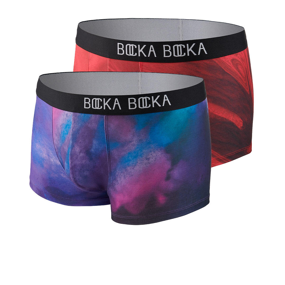 Mannequin photos of the Bocka Bocka Galassia and Diavolo Supernova mens designer trunks
