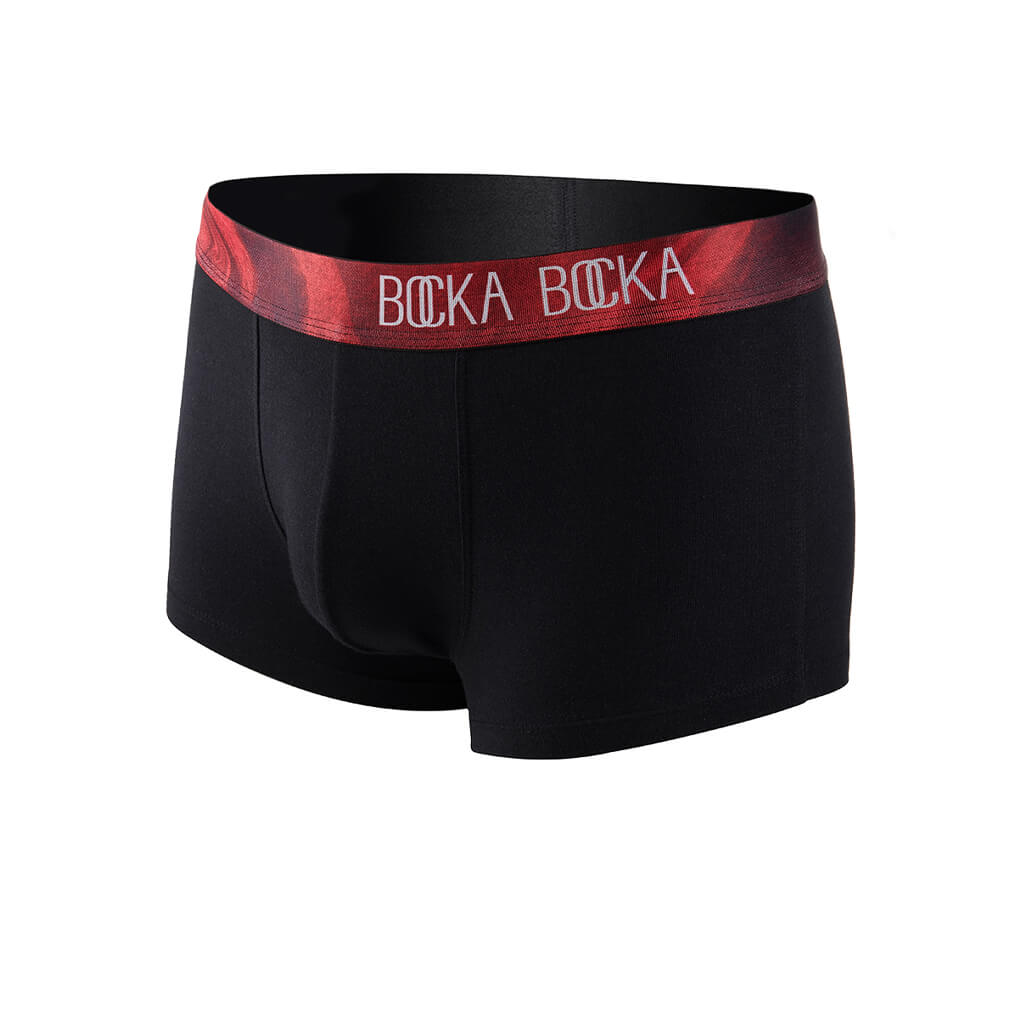 The Bocka Bocka Diavolo Midnight mens designer trunks - Mannequin photo – Front