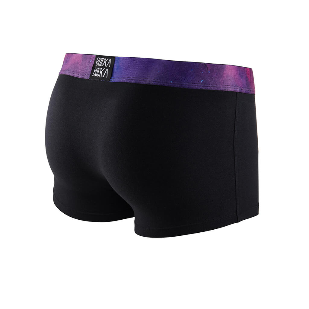 The Bocka Bocka Galassia Midnight mens designer trunks - Mannequin photo – Back