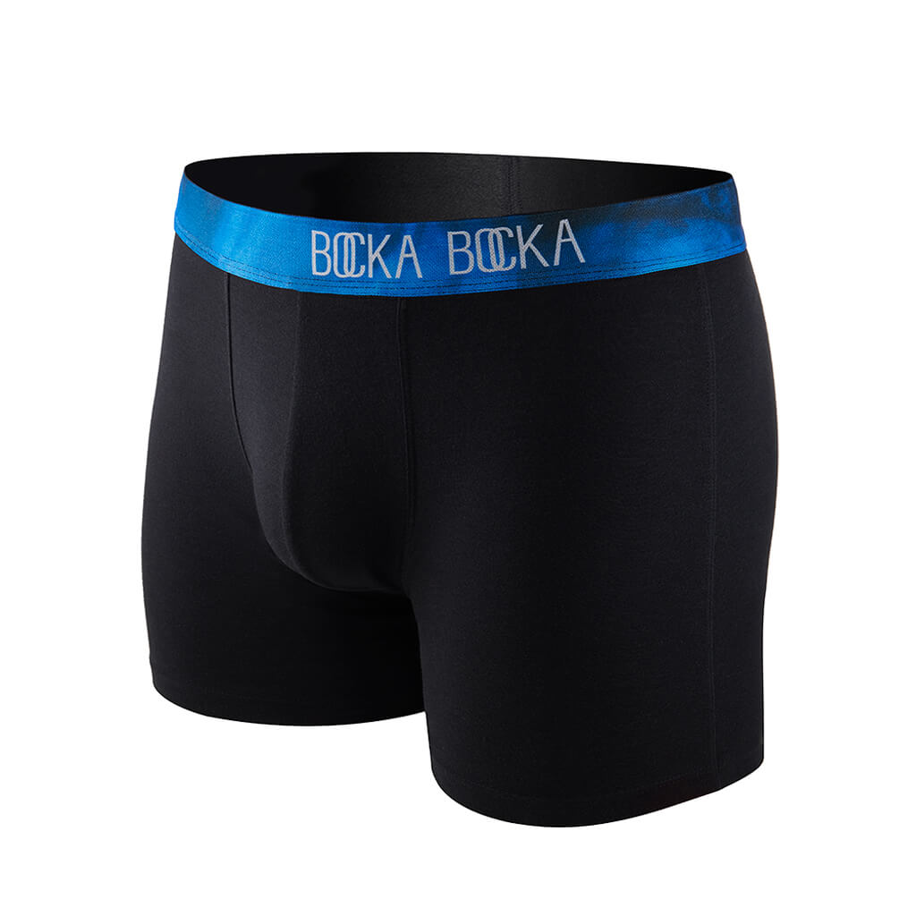 The Bocka Bocka Onde Midnight mens designer boxer briefs - Mannequin photo – Front